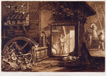 Moulin de Pembury, Kent, gravé par Charles Turner (1773-1857) 1853-74